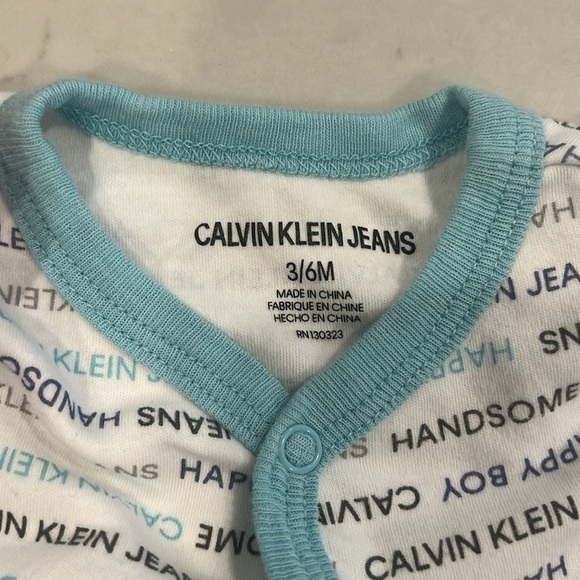 Calvin Klein Jeans baby footed coverall, never worn, size 3/6 months. - Picture 3 of 3